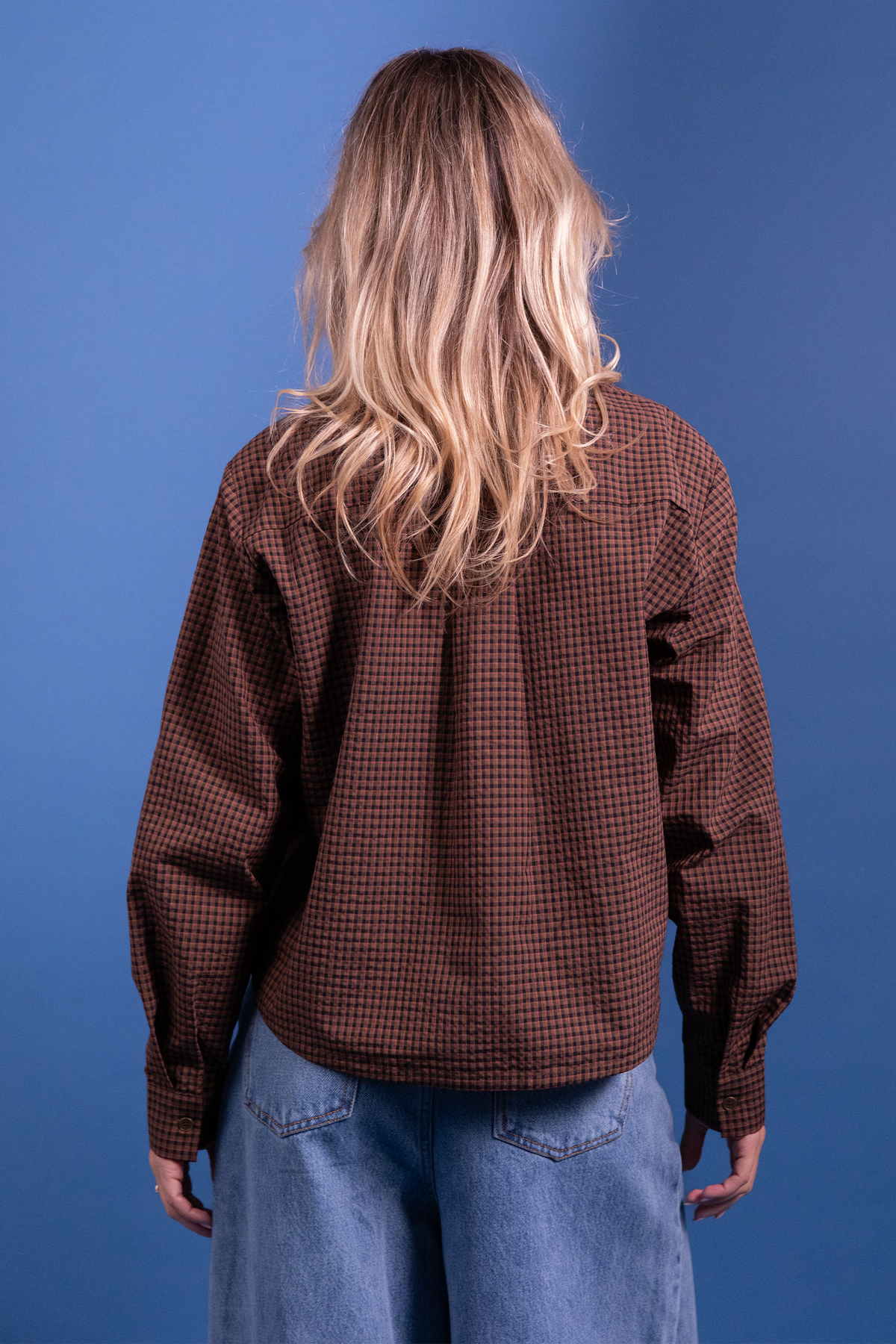 Blouse Binta vichy marron