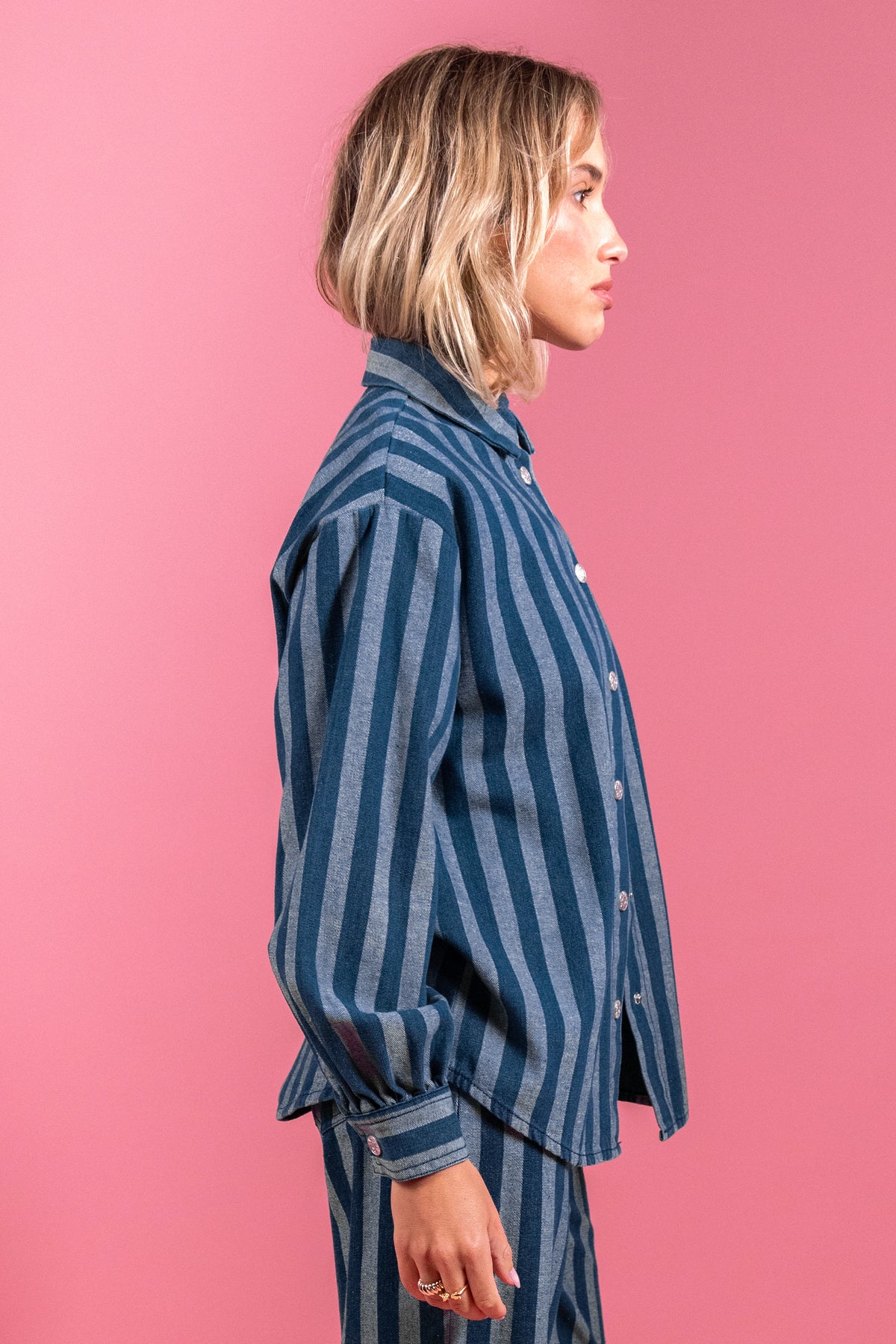 Veste Vyliane en jean rayé
