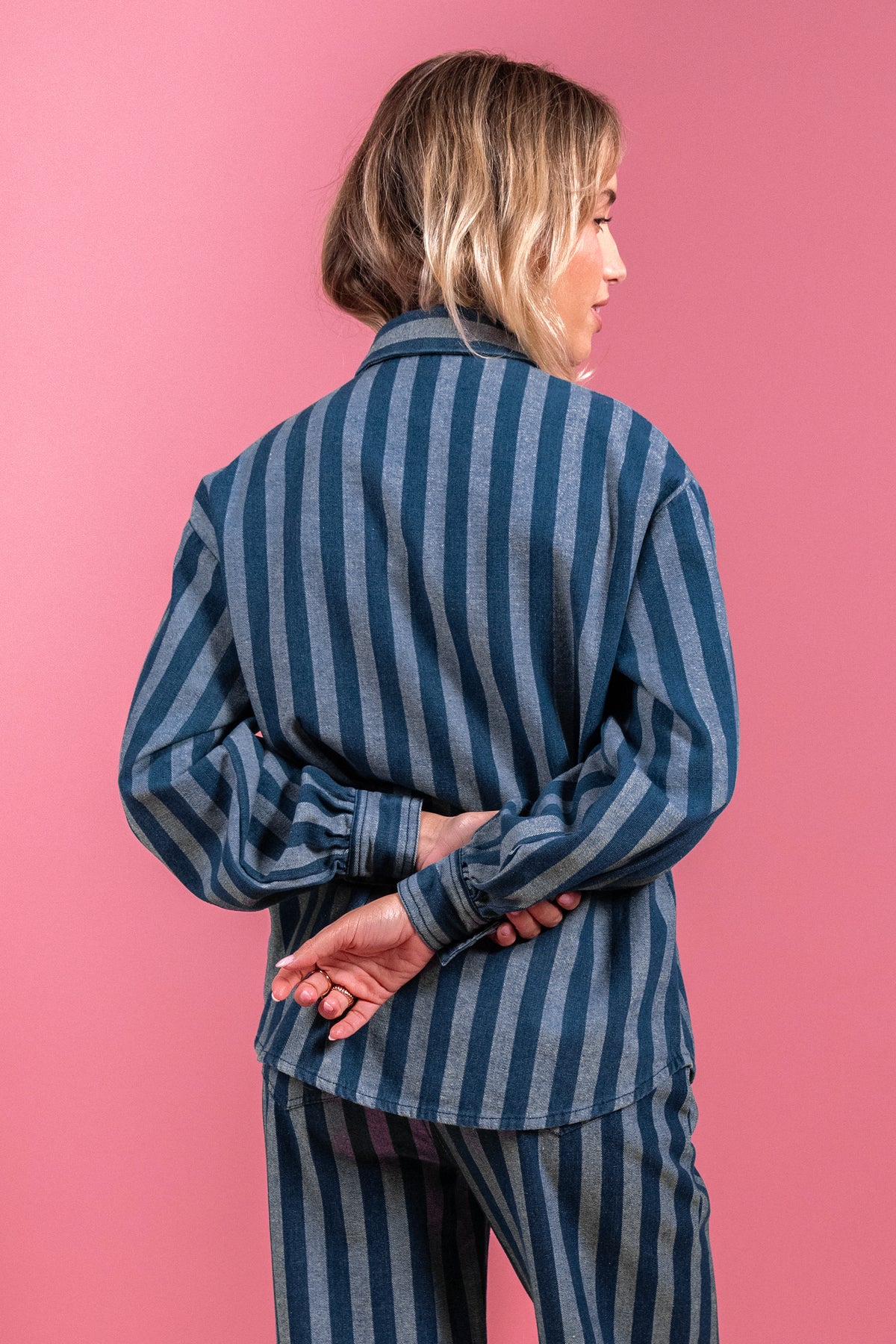 Veste Vyliane en jean rayé
