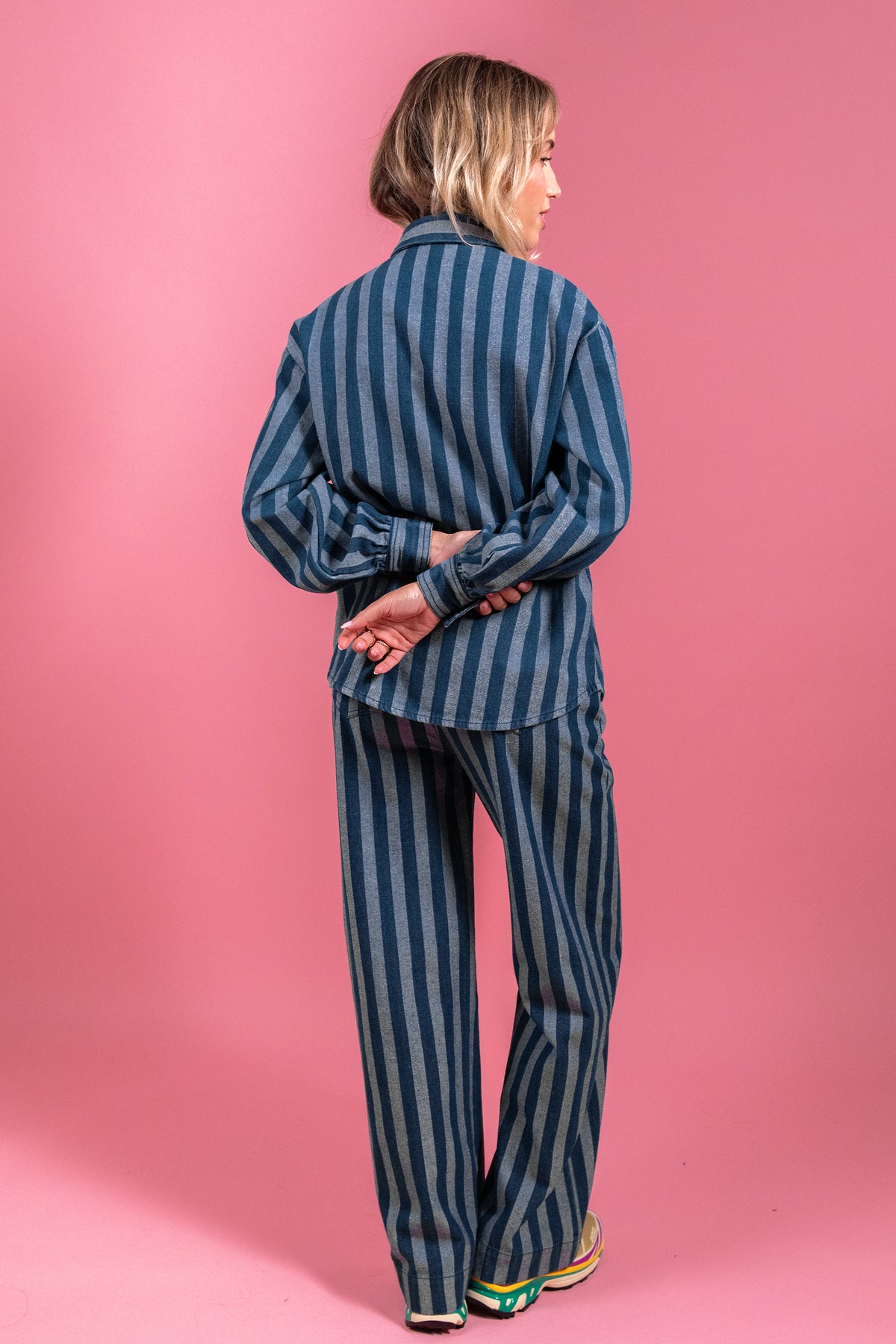 Ensemble Emmanuelle en jean rayé