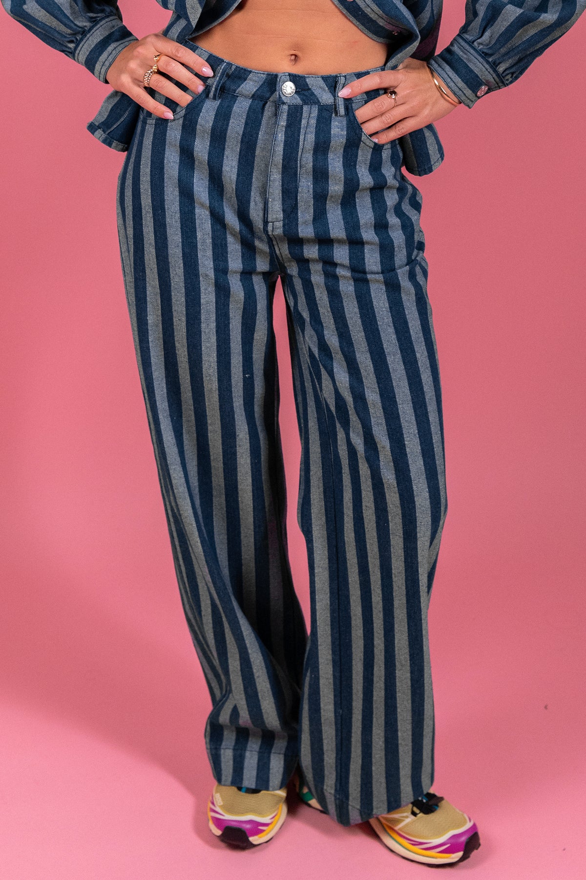 Ensemble Emmanuelle en jean rayé