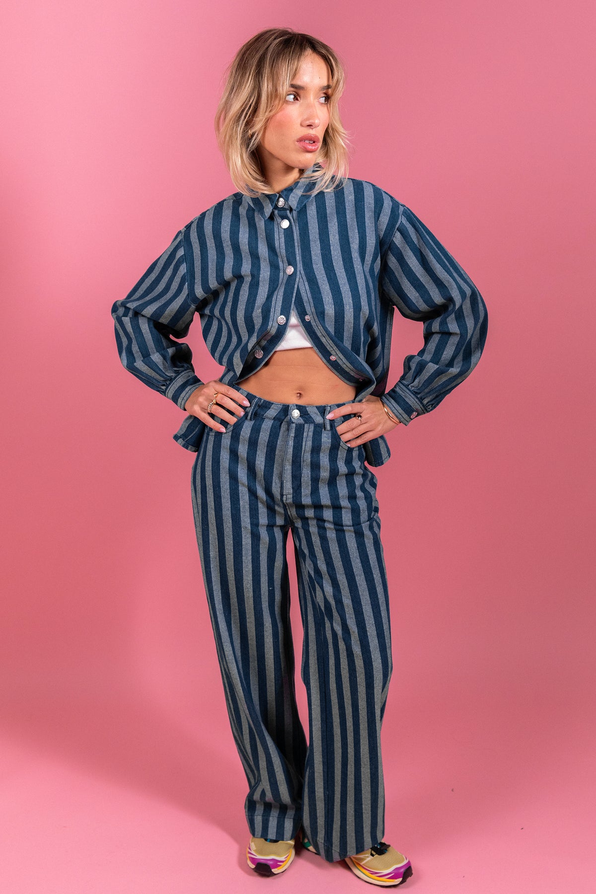 Veste Vyliane en jean rayé