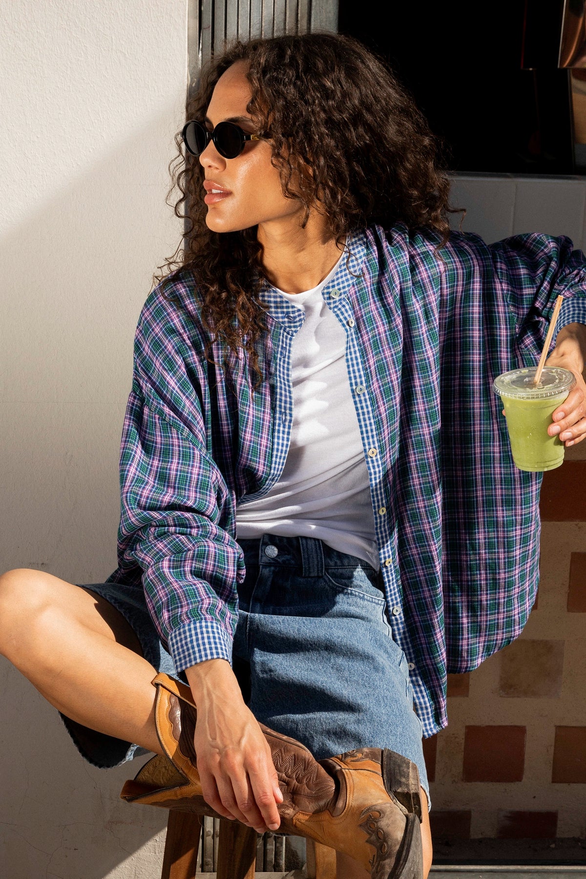 Blouse Benjamin carreaux bleus