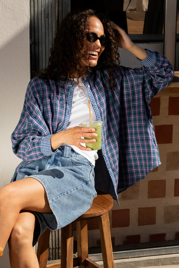 Blouse Benjamin carreaux bleus