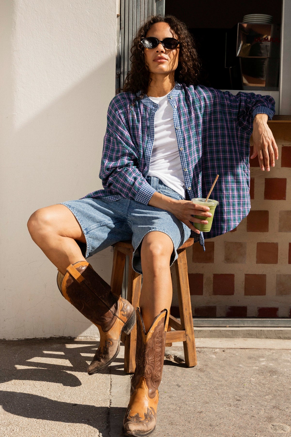 Blouse Benjamin carreaux bleus