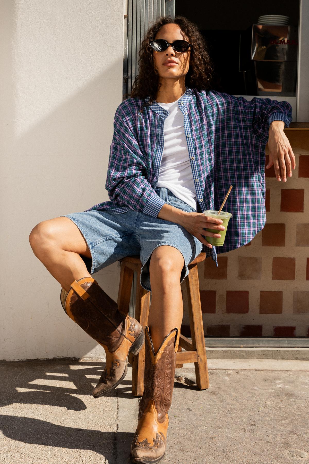 Blouse Benjamin carreaux bleus
