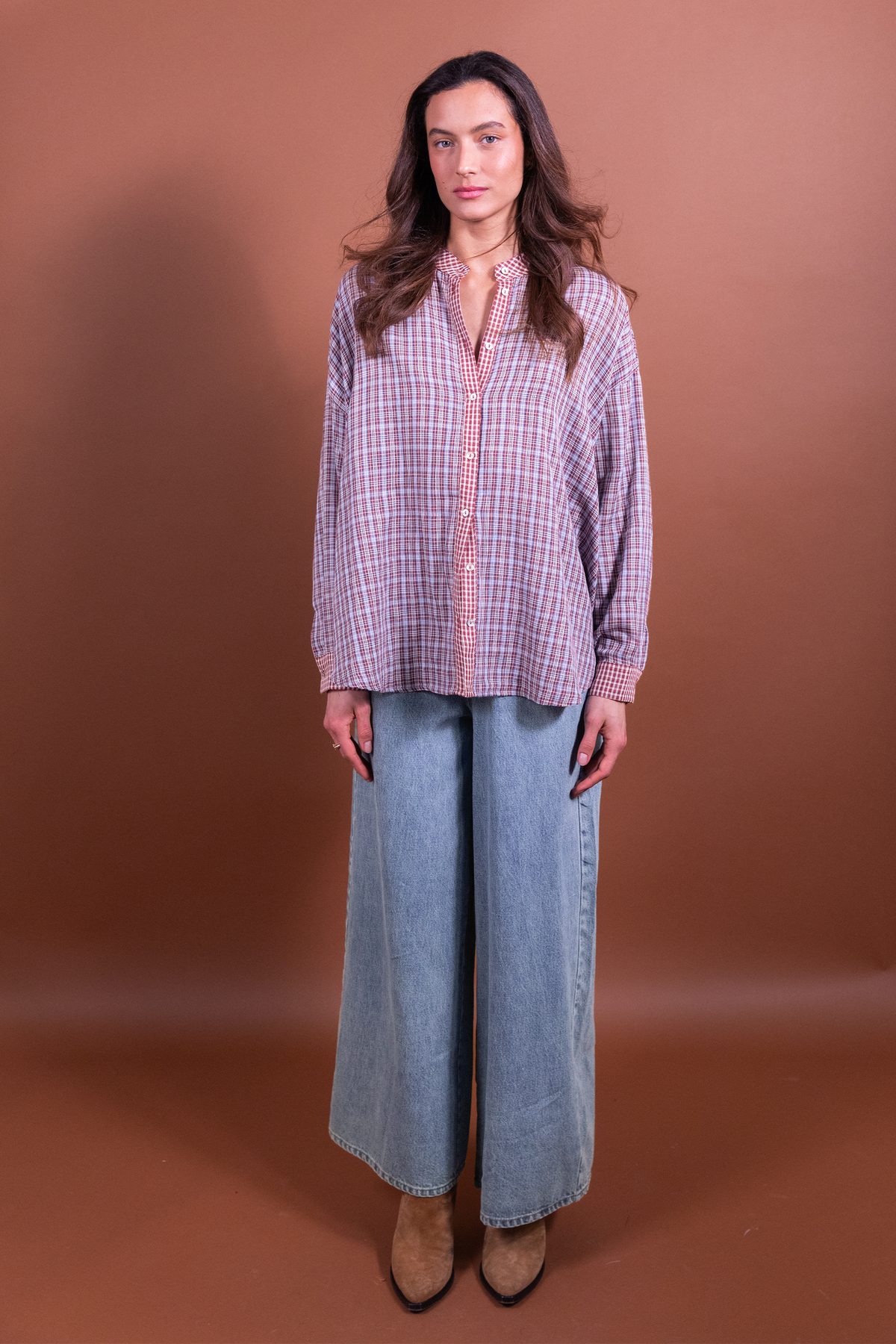 Blouse Benjamin carreaux bordeaux