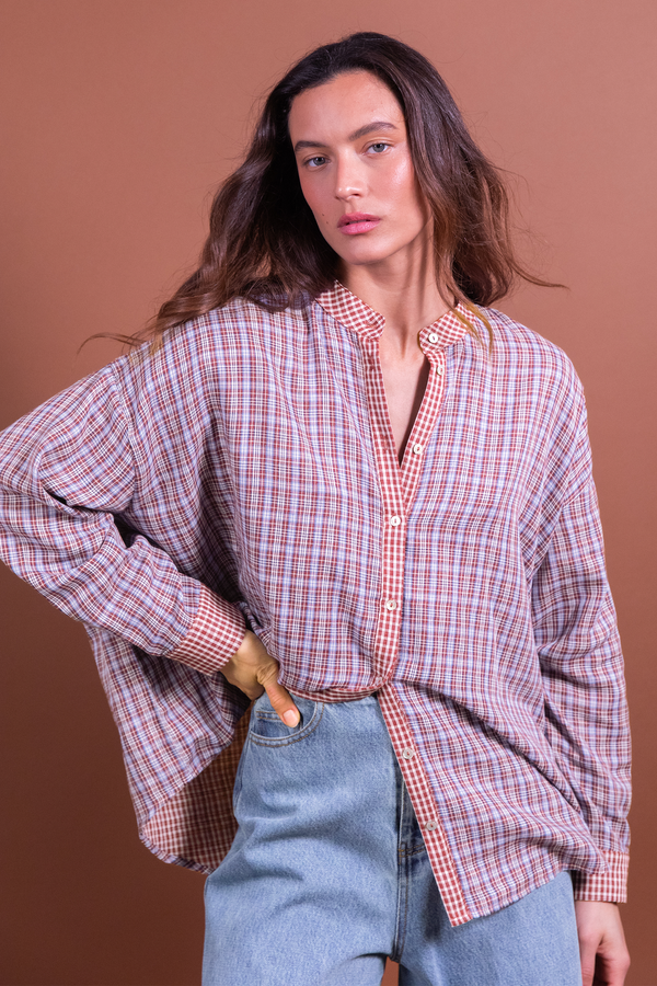 Blouse Benjamin carreaux bordeaux