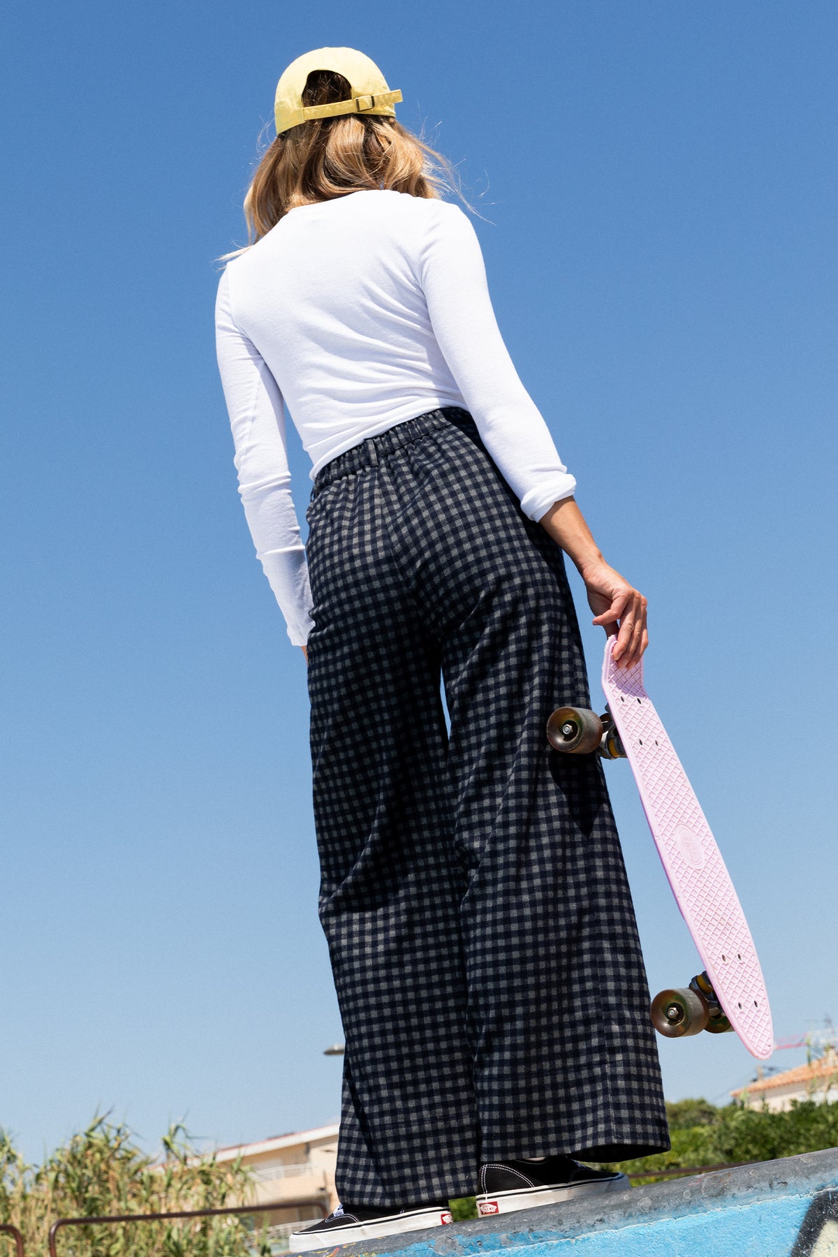 Pantalon Pakita carreaux bleus