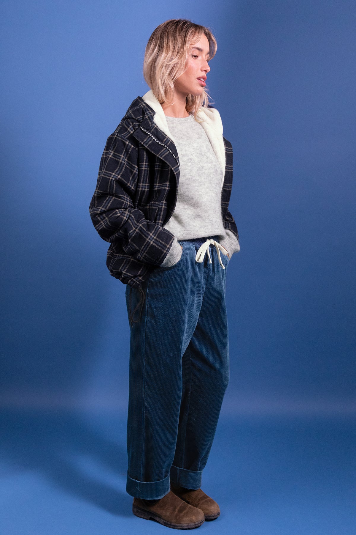 Parka Guzmania carreaux bleus