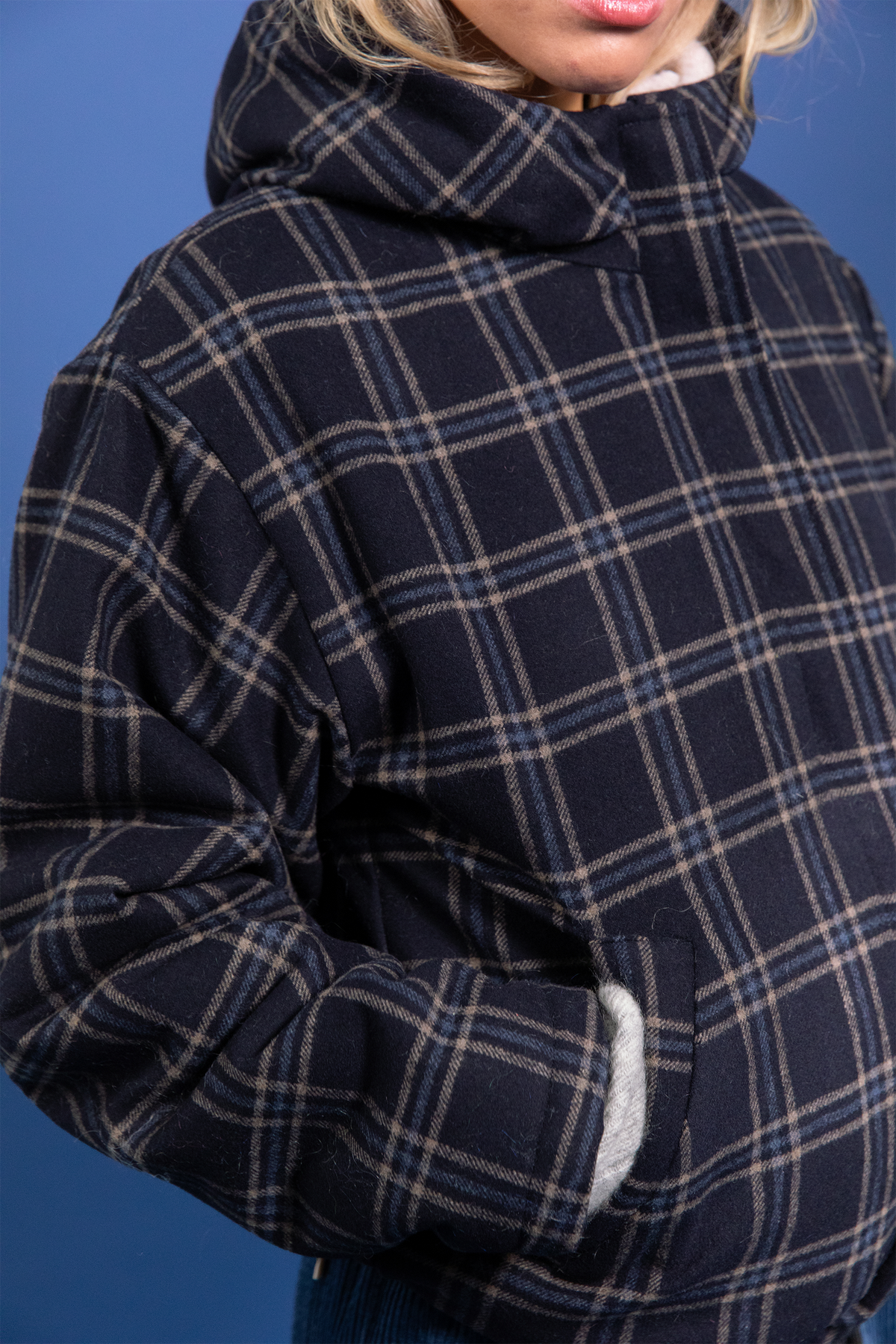 Parka Guzmania carreaux bleus