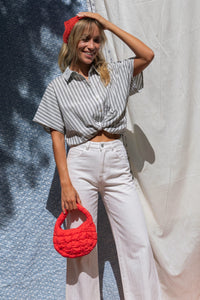 Chemise Caraibes à rayures bleu marine