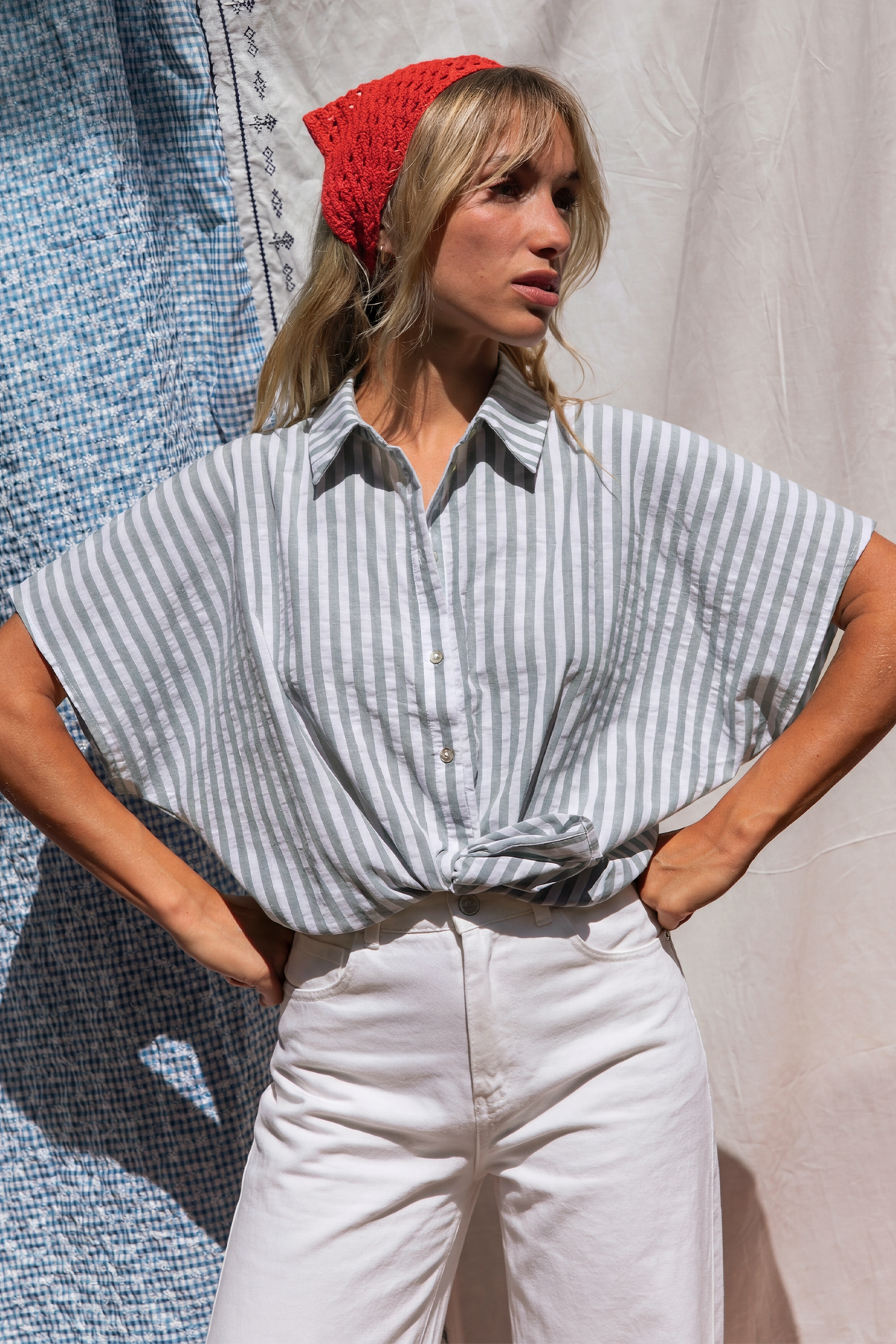 Navy Blue Stripes Caraibes Shirt