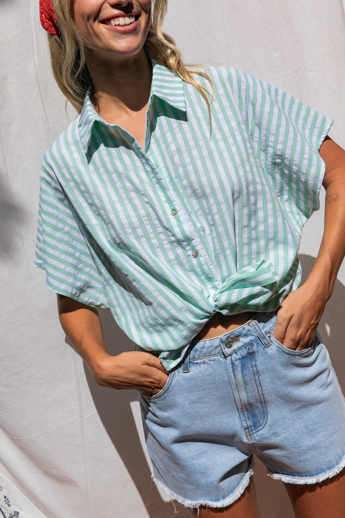 Green striped Caraibes shirt