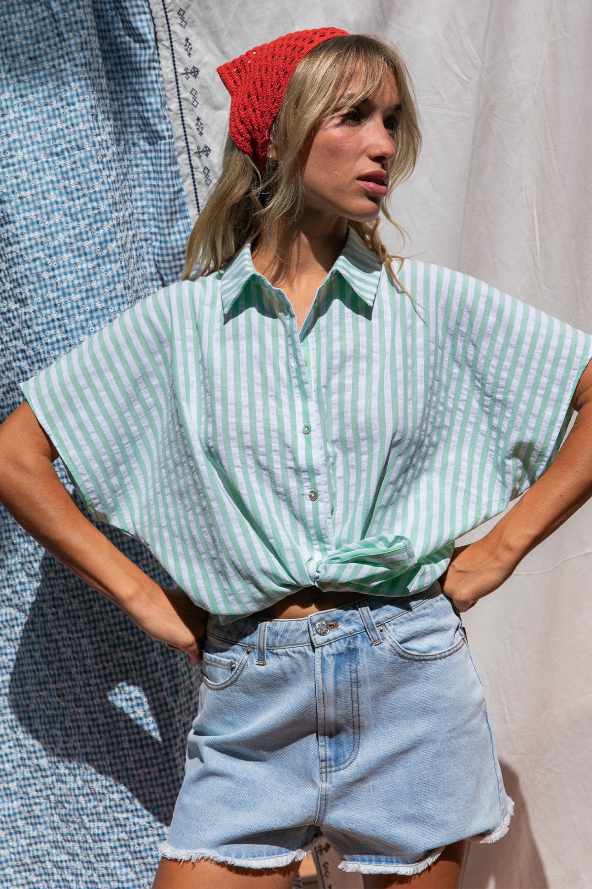 Green striped Caraibes shirt
