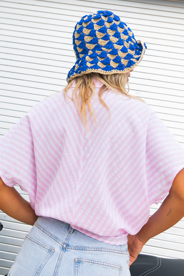 Chemise Caraibes à rayures roses