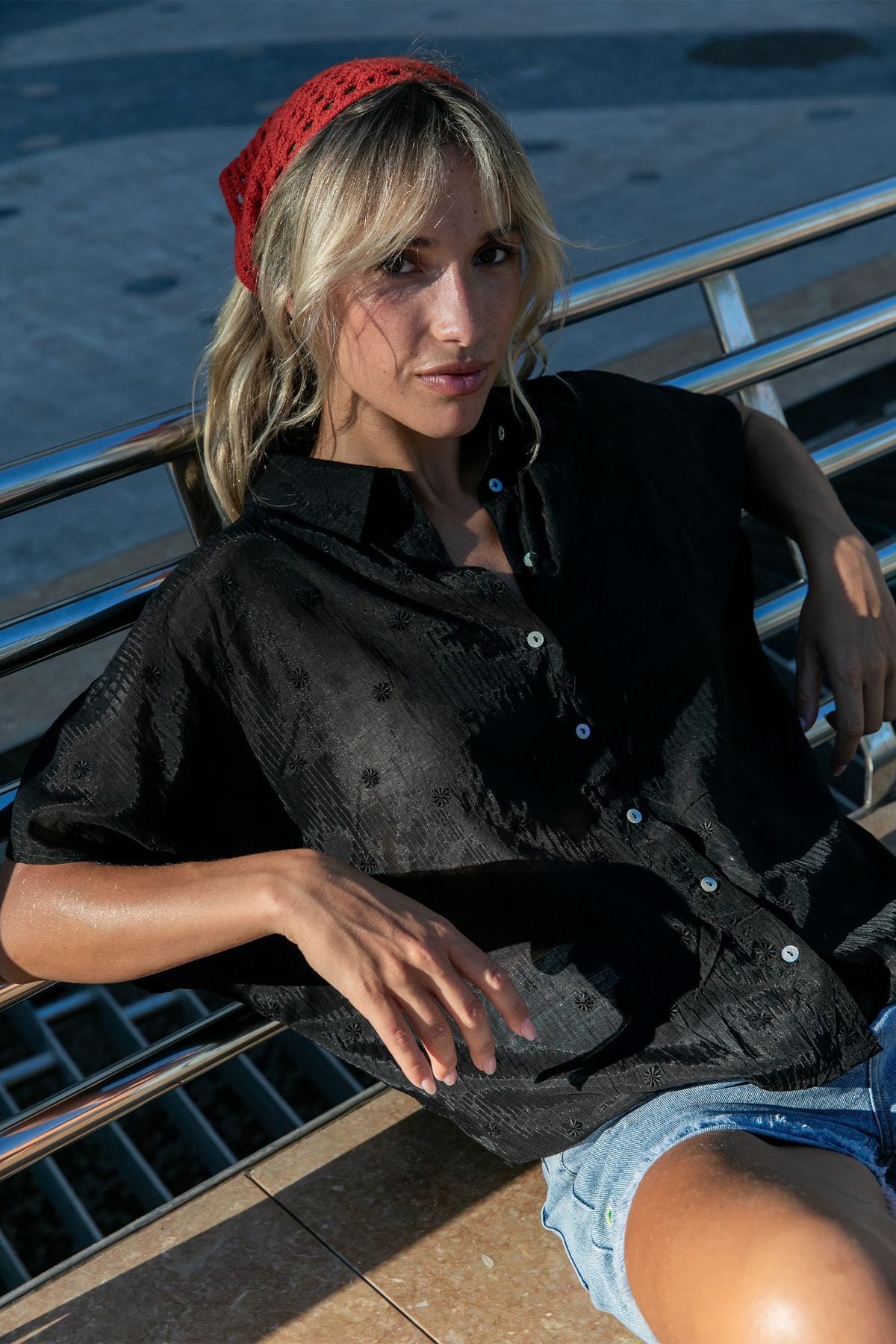 Black Caraibes Floral Shirt