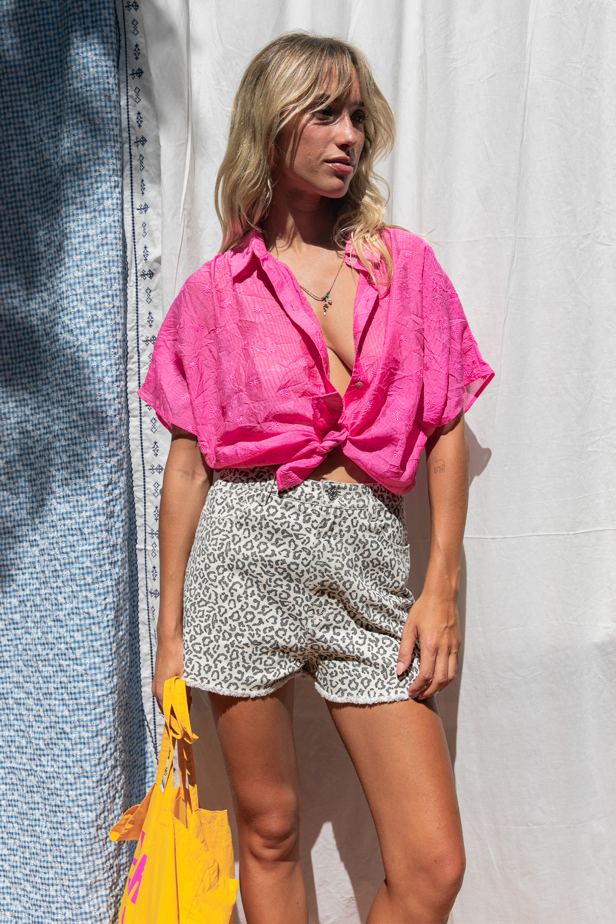Pink floral Caraibes shirt