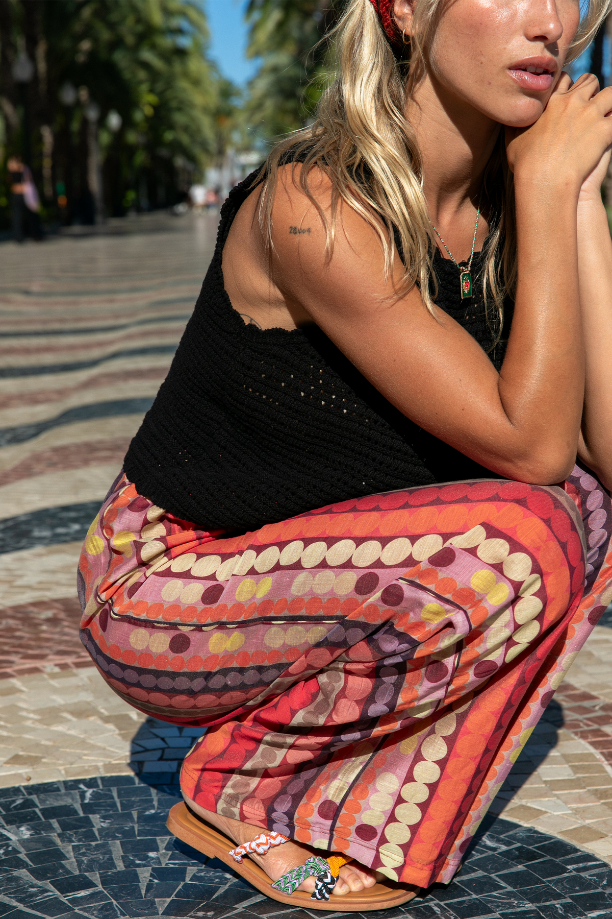 Top en crochet Montevideo noir