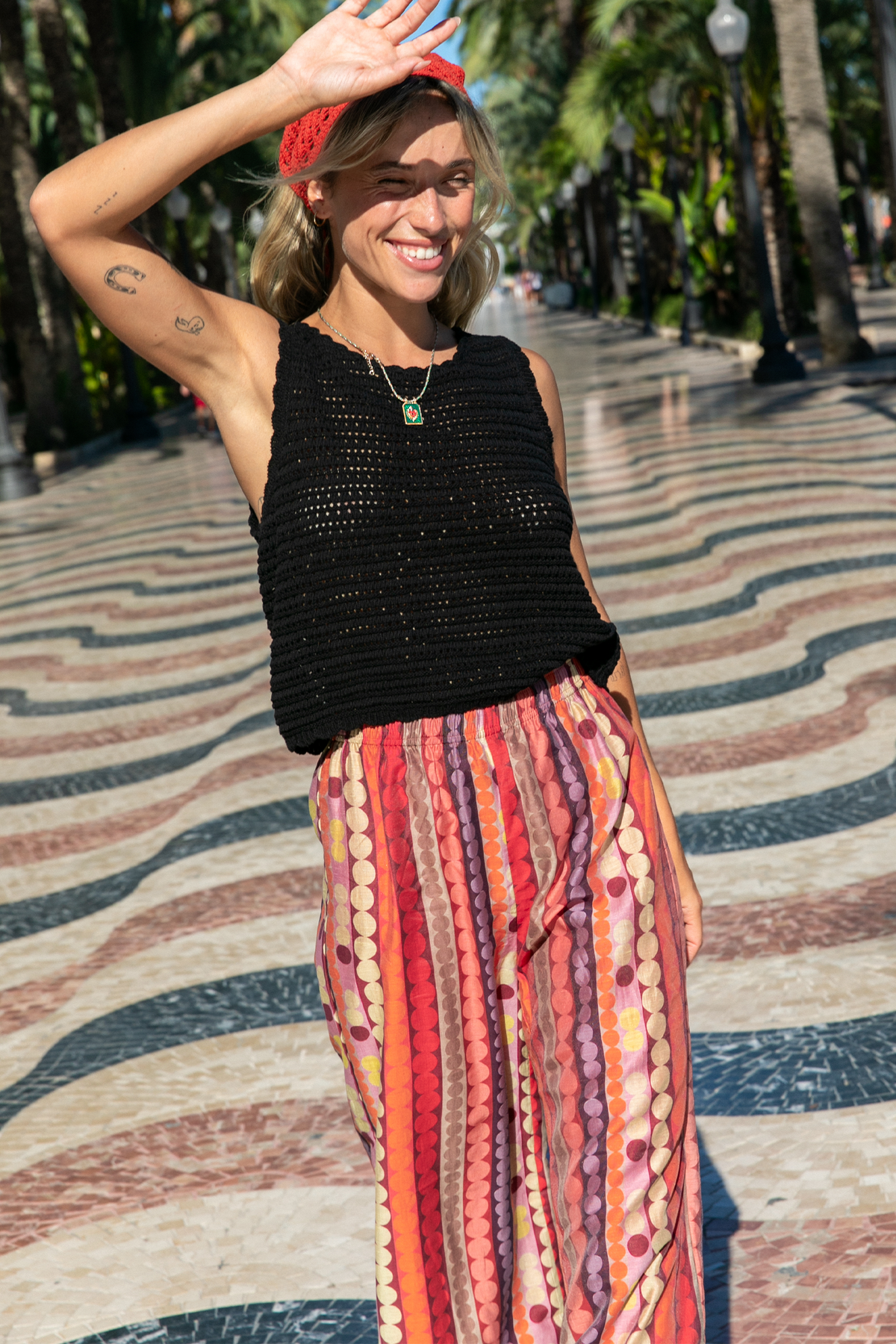 Top en crochet Montevideo noir