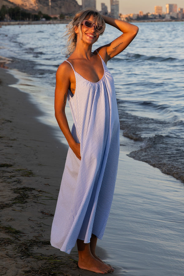 Ryta blue striped dress