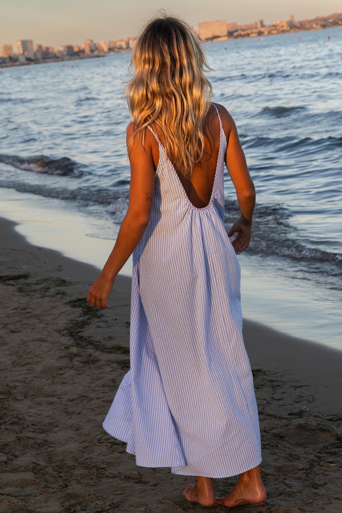 Ryta blue striped dress