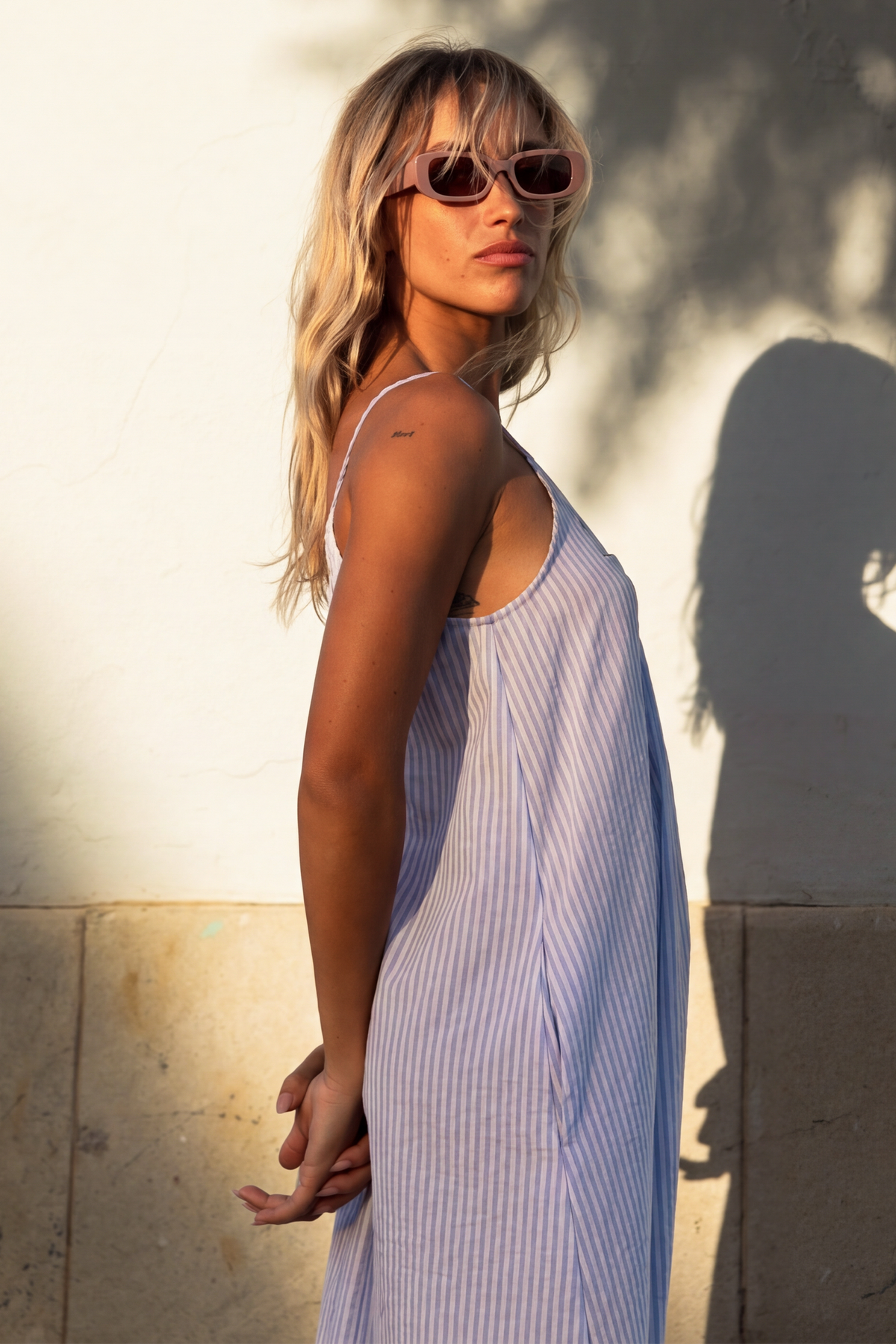 Ryta blue striped dress