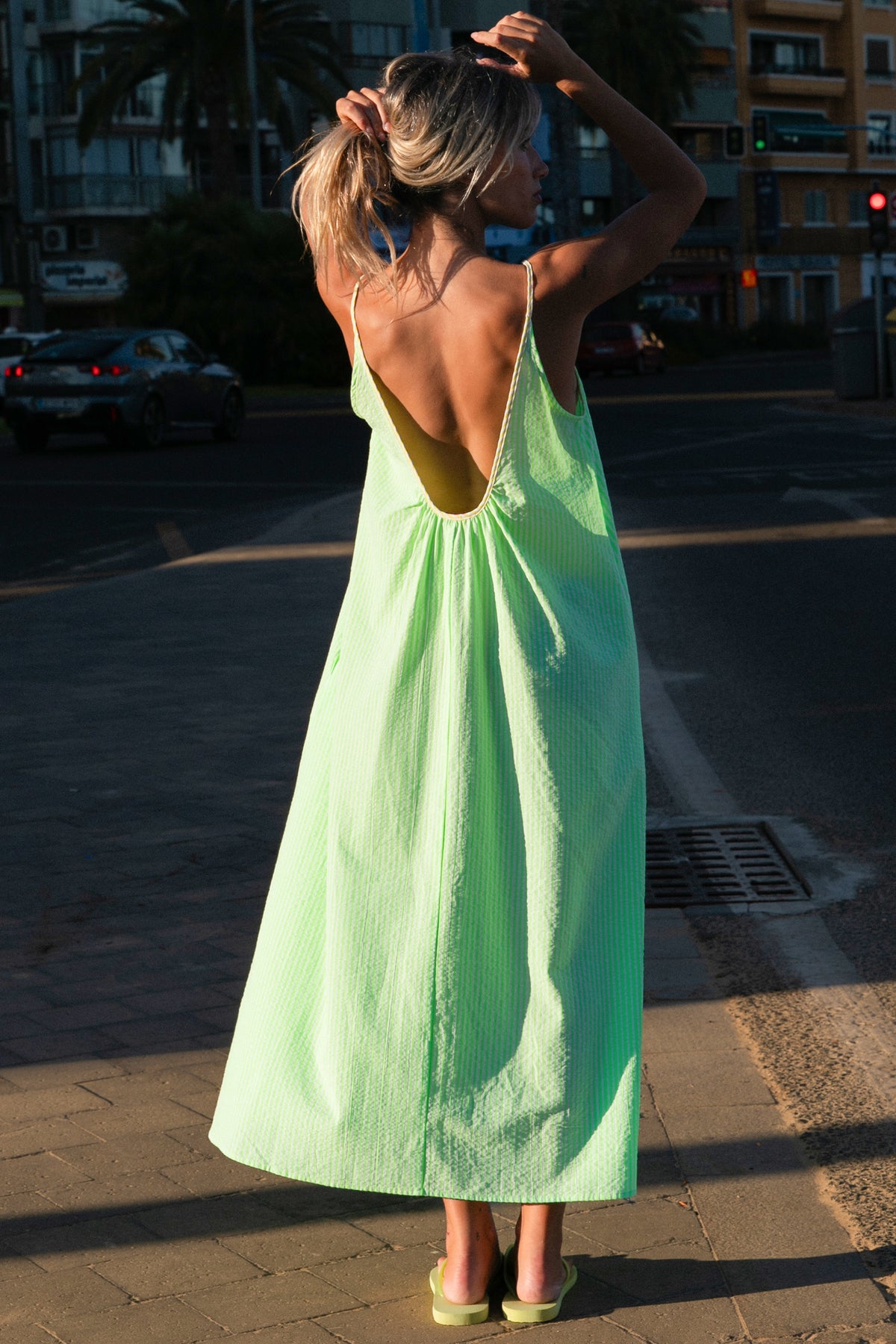 Green striped Ryta dress