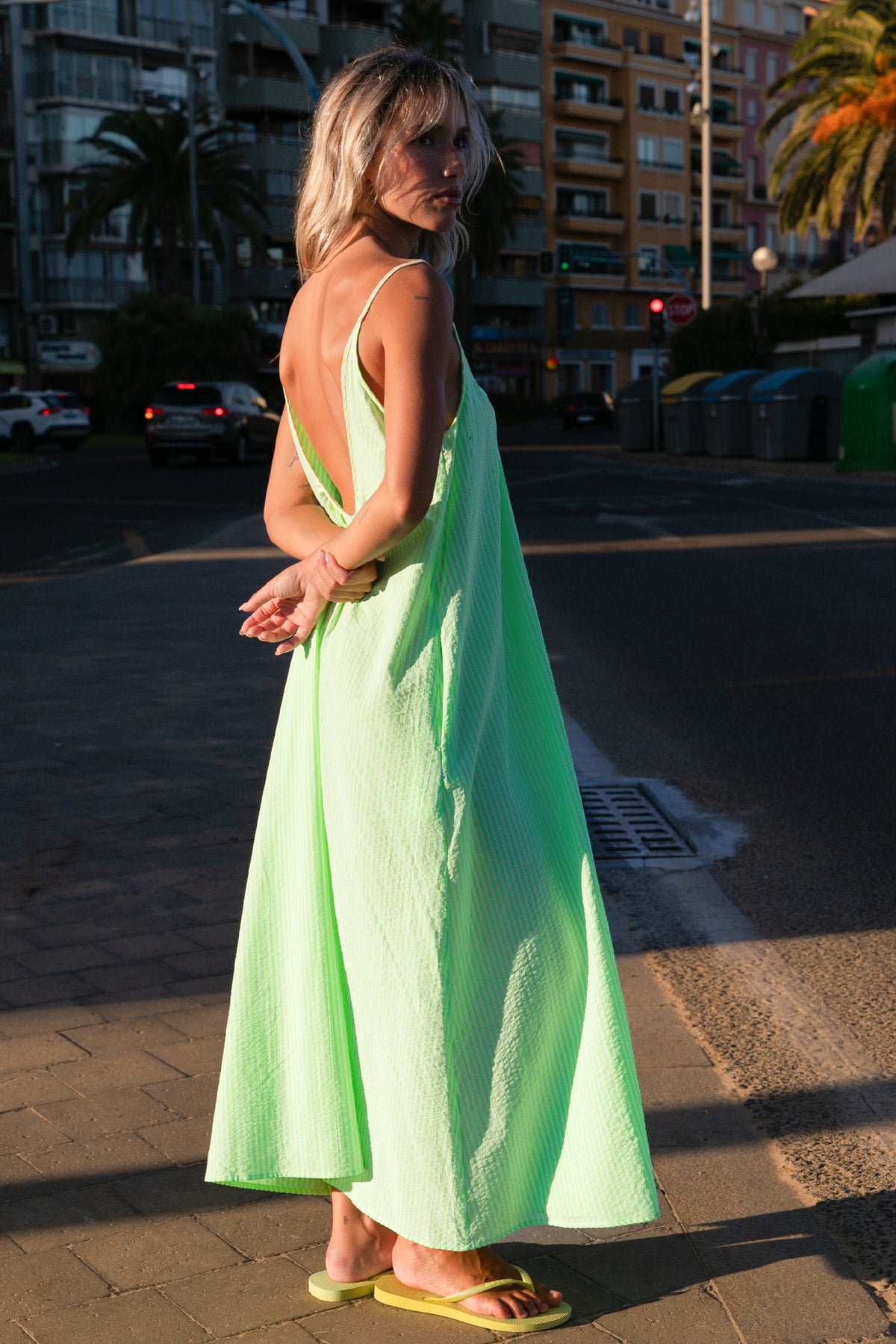 Green striped Ryta dress