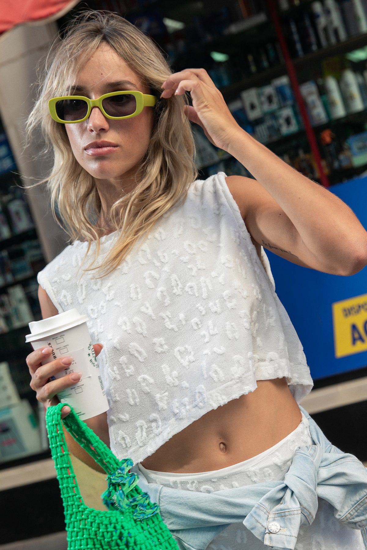 Top Talulah léopard blanc