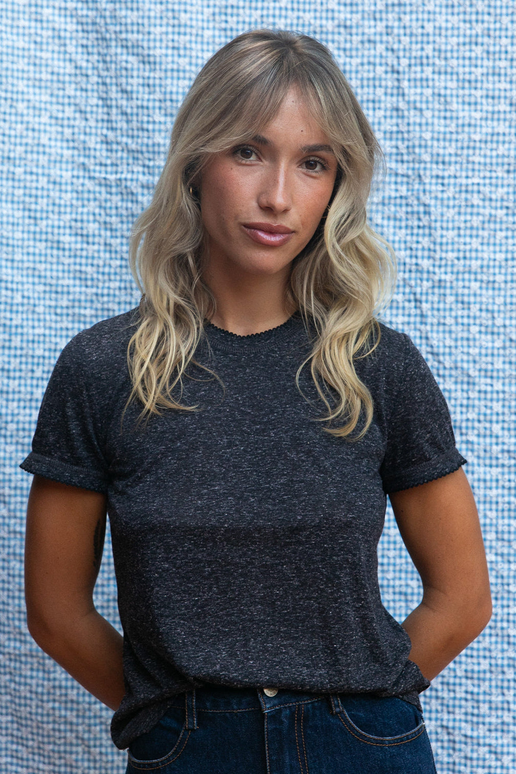 T-shirt Tia gris carbone