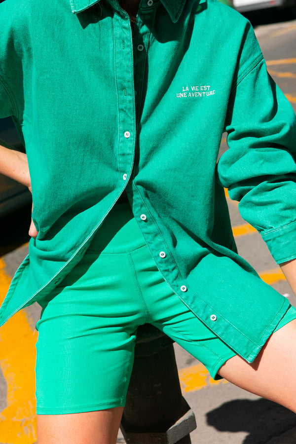 Veste en jean vert Veria