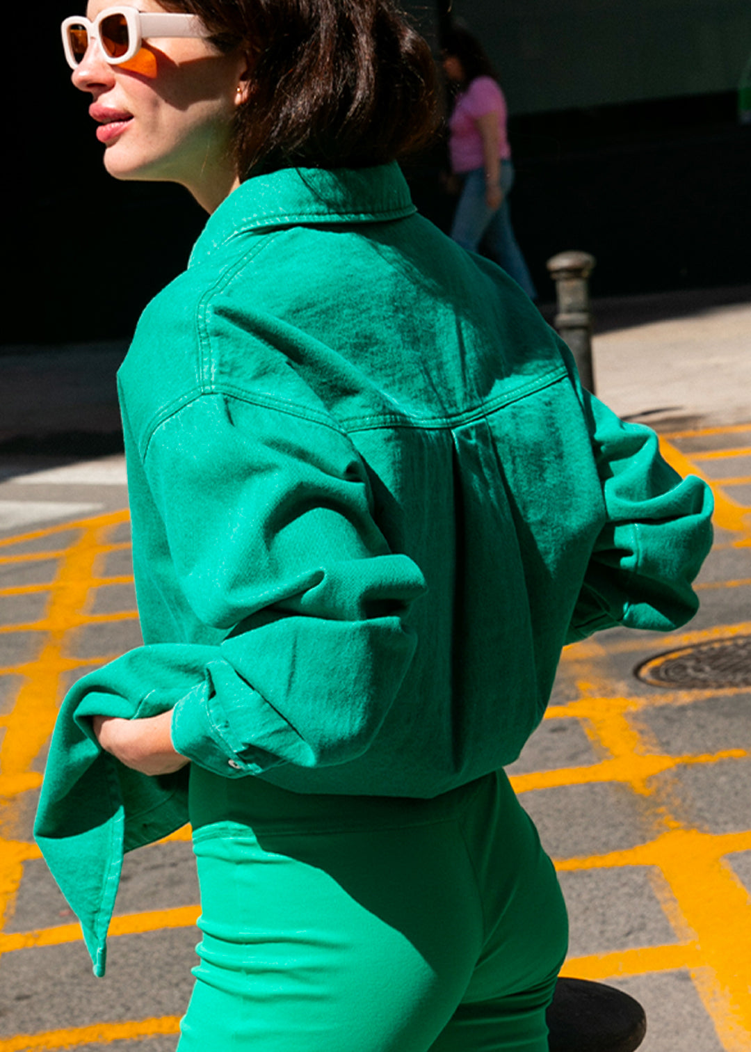 Veste en jean vert Veria