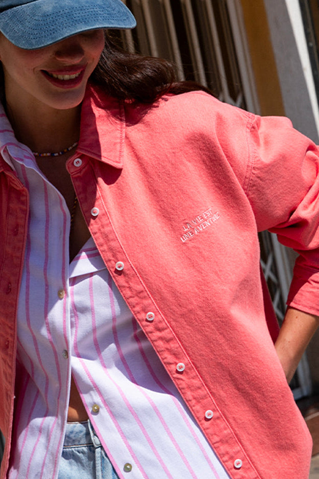 Veria pink denim jacket