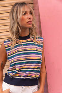 Top Morya rayures multicolores