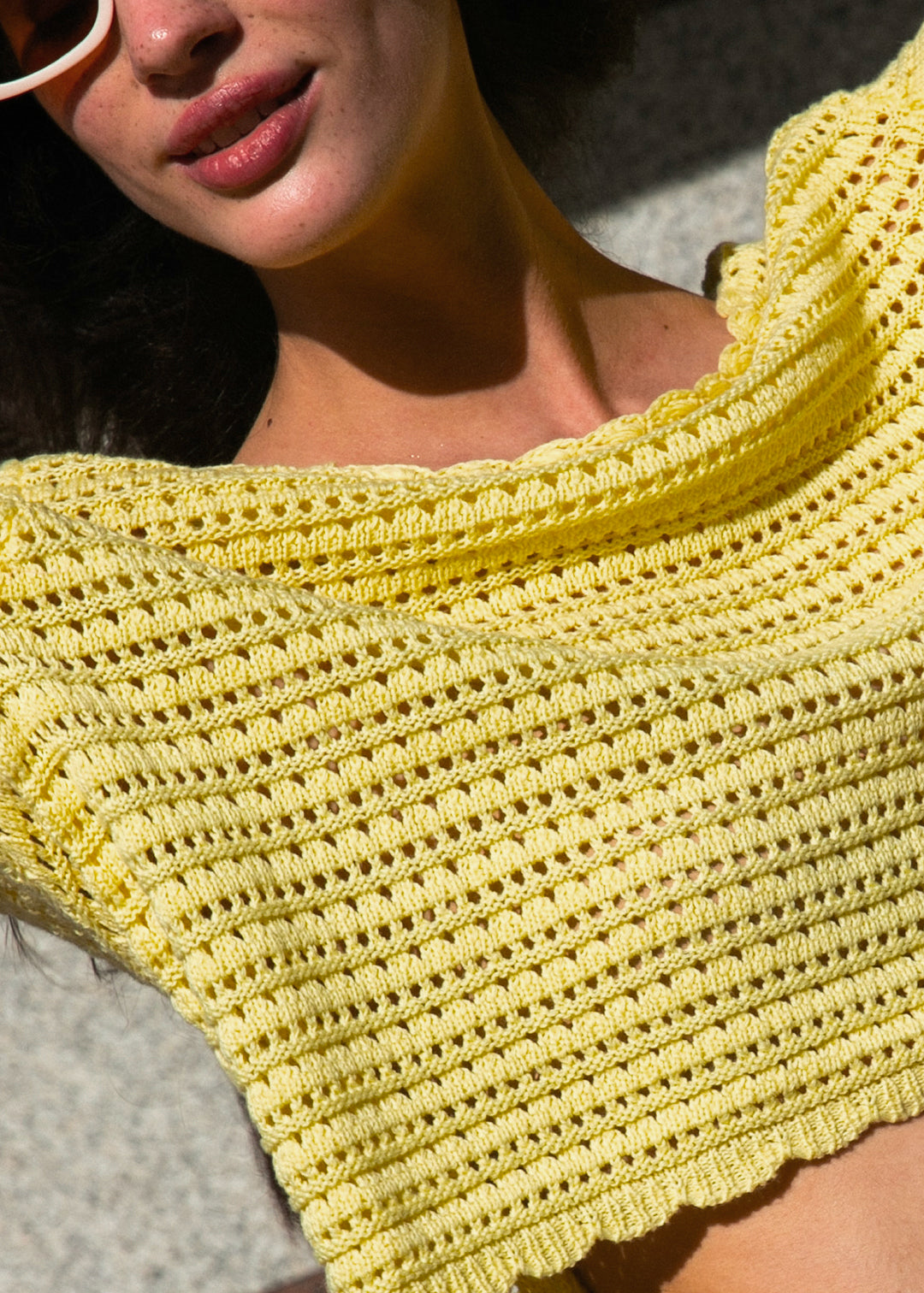 Pull en crochet Massena jaune