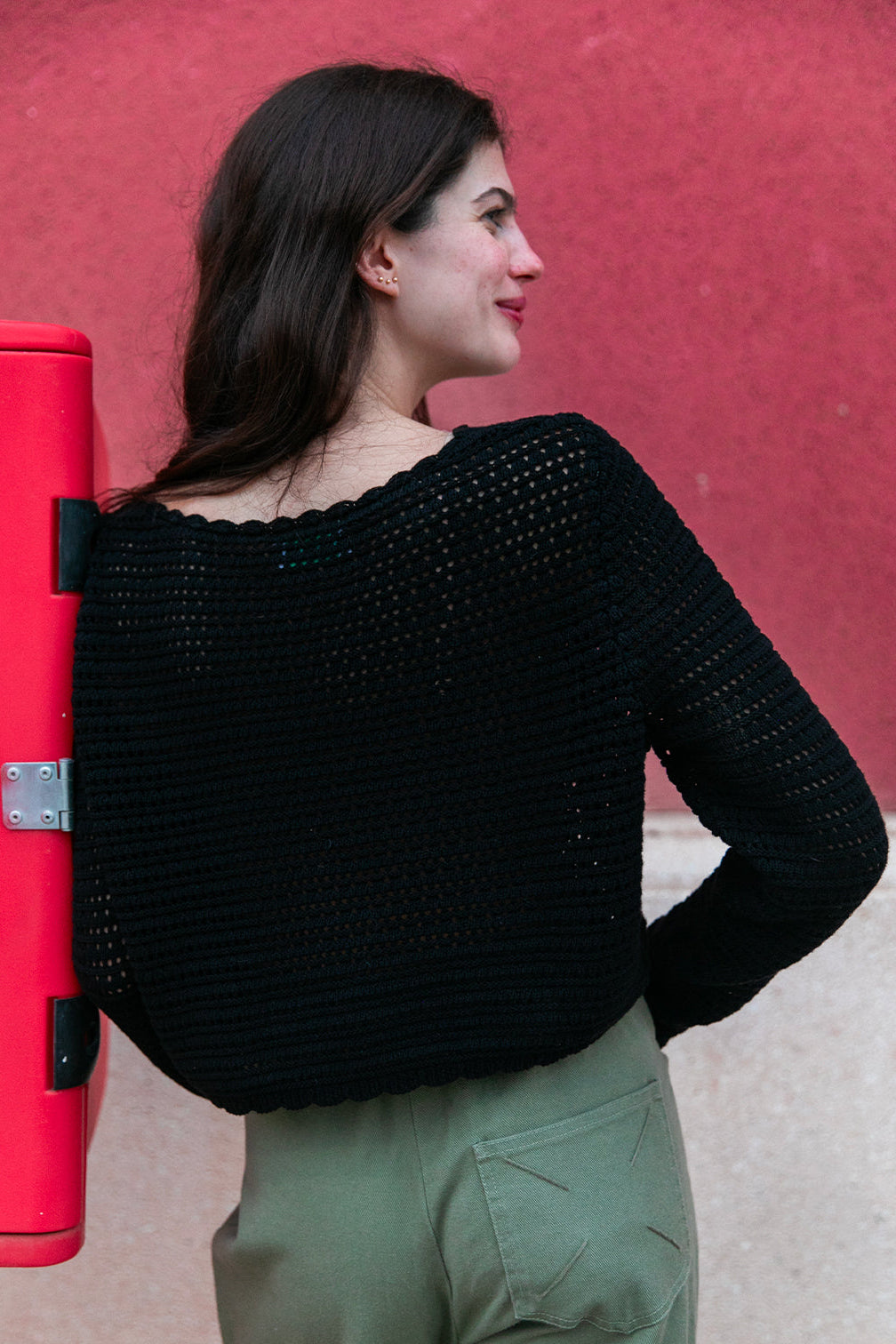 Pull en crochet Massena noir