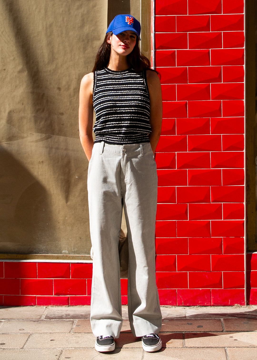 Pantalon Palot rayures bleues