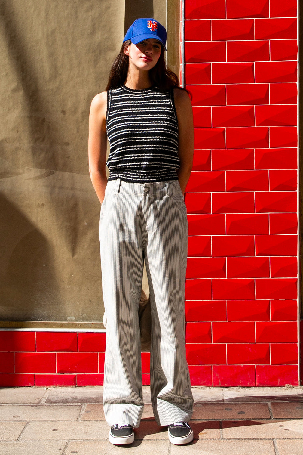 Top Mireila rayures marine