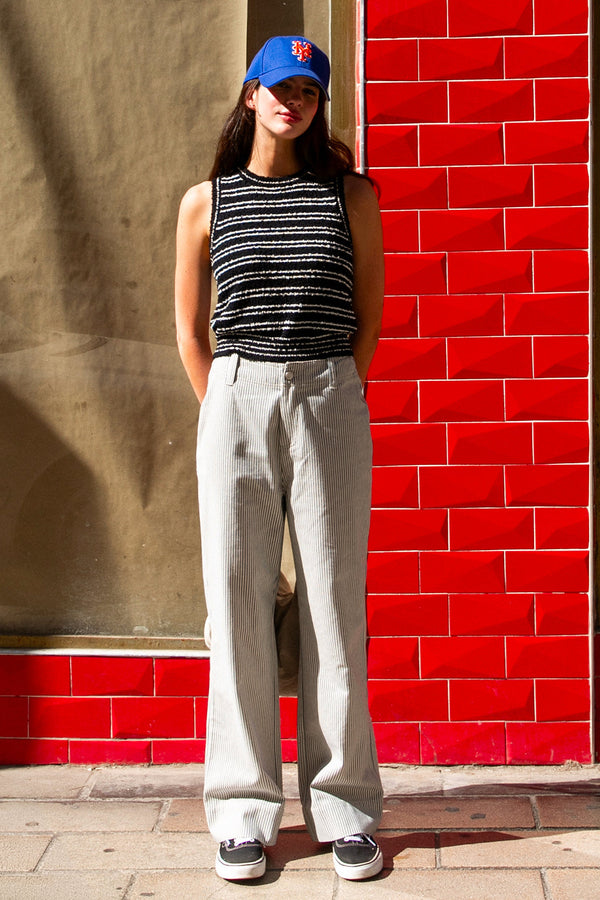 Top Mireila rayures marine