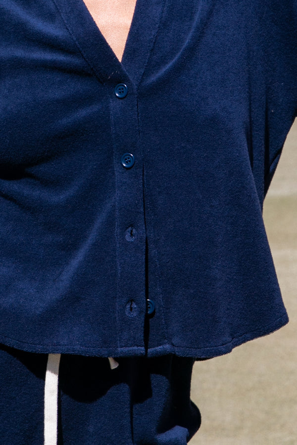 Chemise Cavane en éponge bleu marine