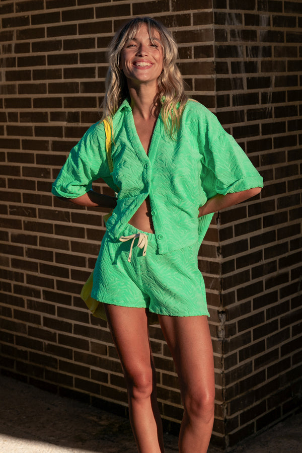 Chemise Cavane en éponge verte