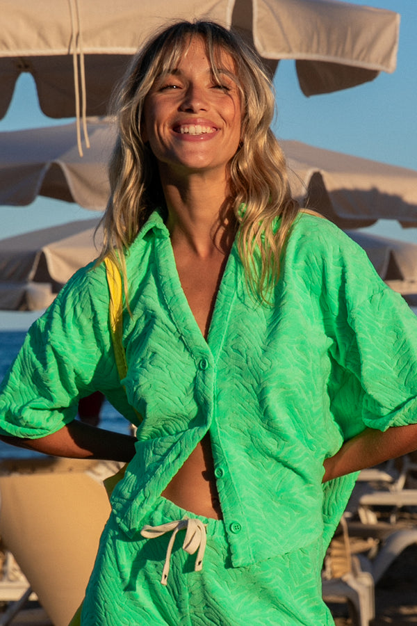 Chemise Cavane en éponge verte