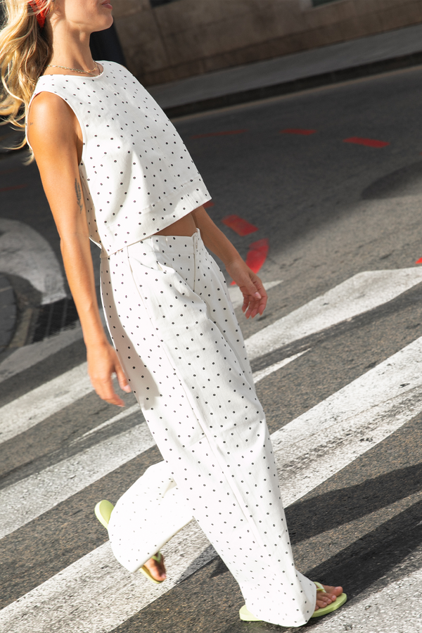 Pantalon Pavar • Daisy blanc