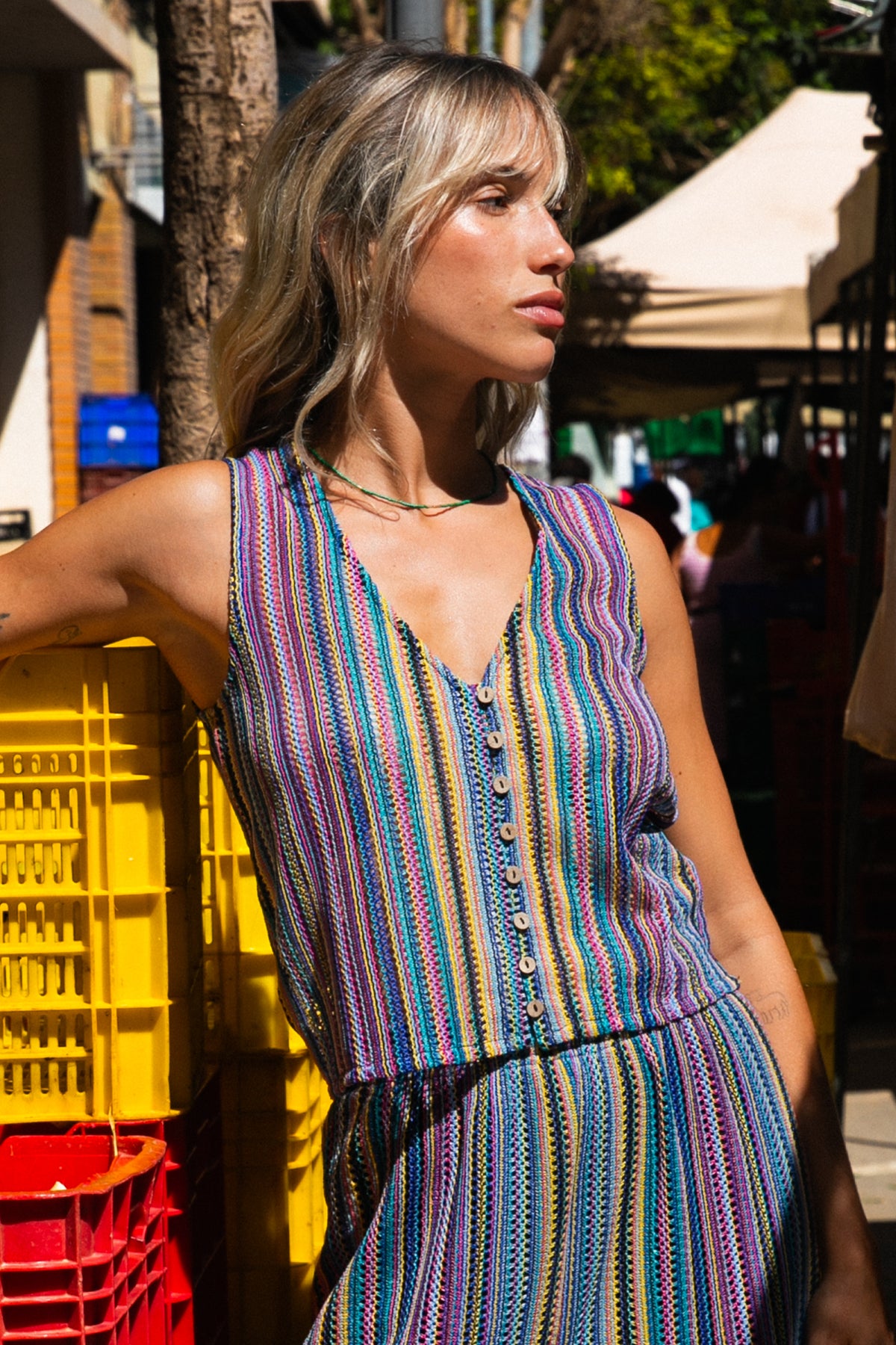 Top Muse striped Samba