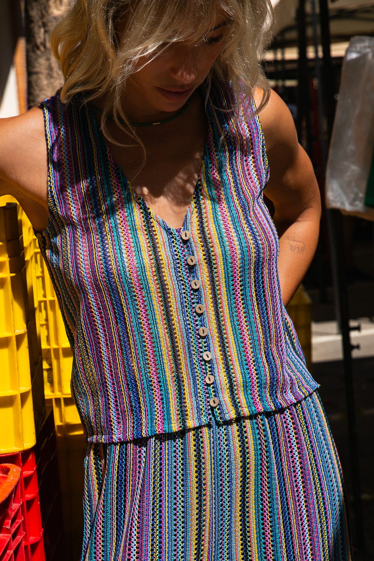 Top Muse striped Samba