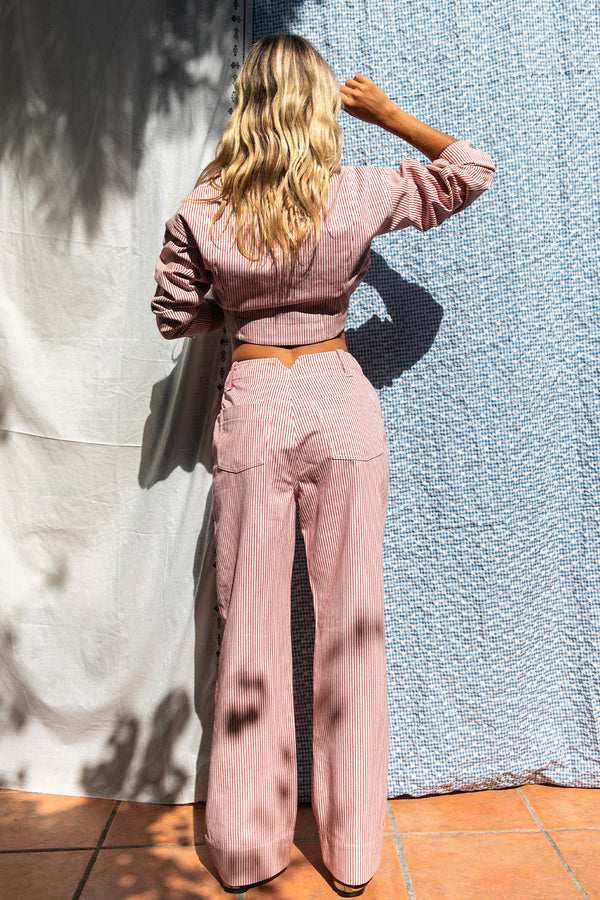 Pantalon Palot rayures rouges