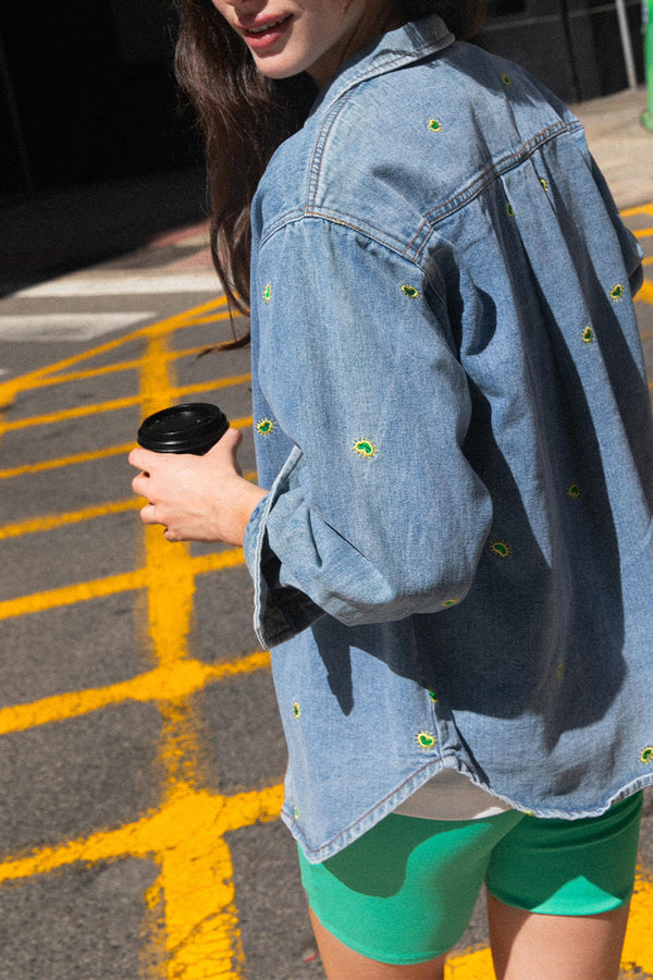 Veste en jean brodé Vlodia