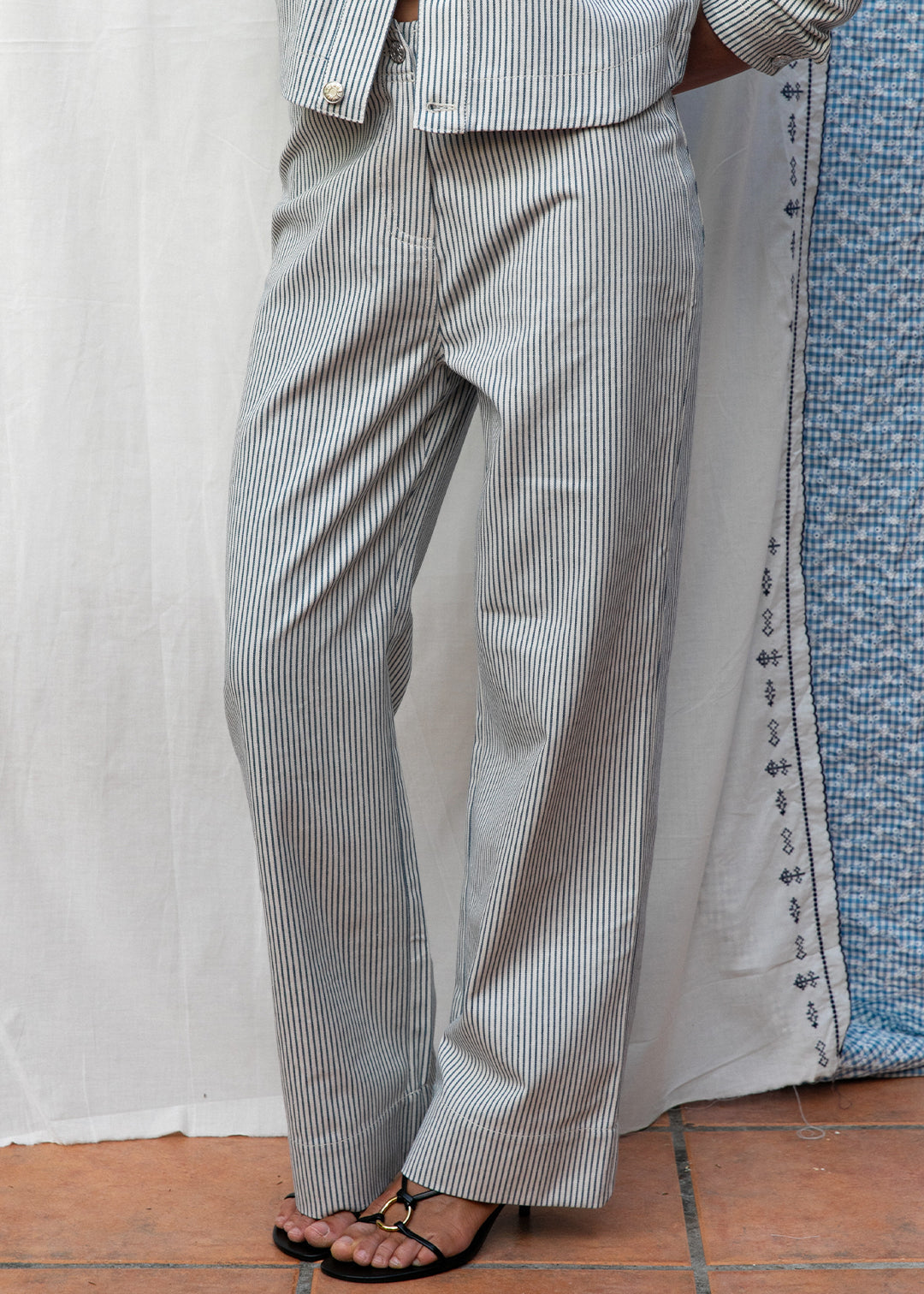 Pantalon Palot rayures bleues