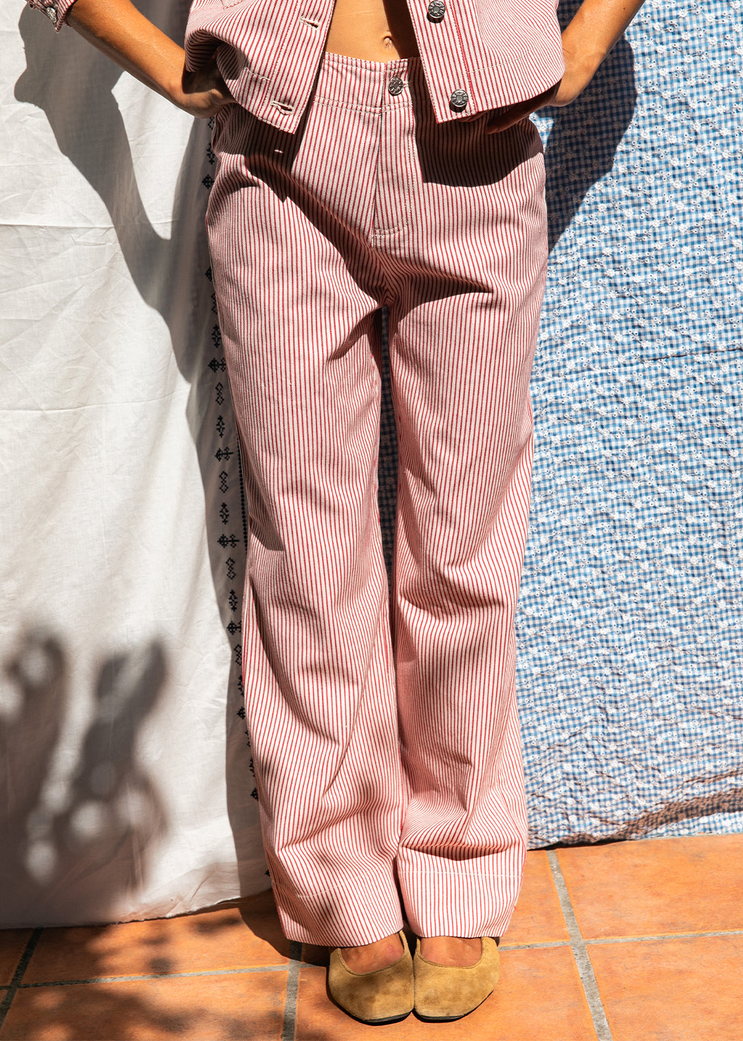 Pantalon Palot rayures rouges